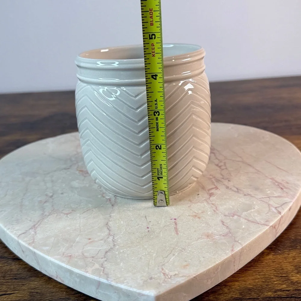 Chevron Patterned Ceramic Vase, High 4.5”
